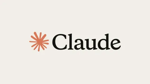 Anthropic Claude logo with orange asterisk icon on a light beige background