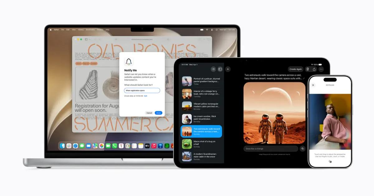 Apple WWDC 2026 devices showing Siri AI and Apple Intelligence across iPhone 17 Pro, iPad Pro, and MacBook Pro
