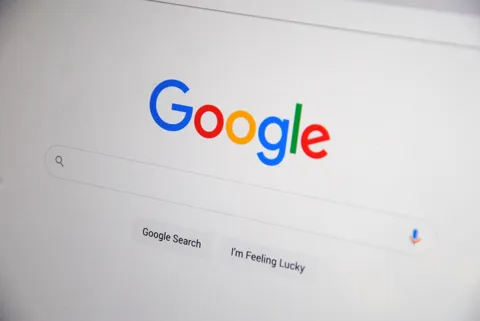 Google search homepage displayed on a computer screen