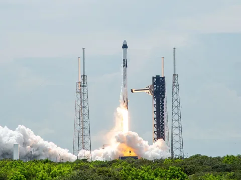 SpaceX Falcon 9 rocket carrying NASA Crew-9 lifts off from Kennedy Space Center