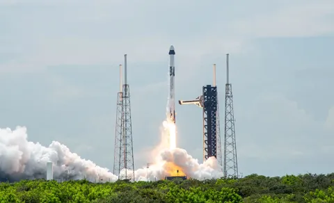 SpaceX Falcon 9 rocket carrying NASA Crew-9 lifts off from Kennedy Space Center