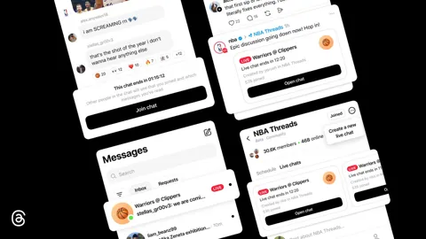 Threads app showing a Live Chat conversation on a smartphone screen