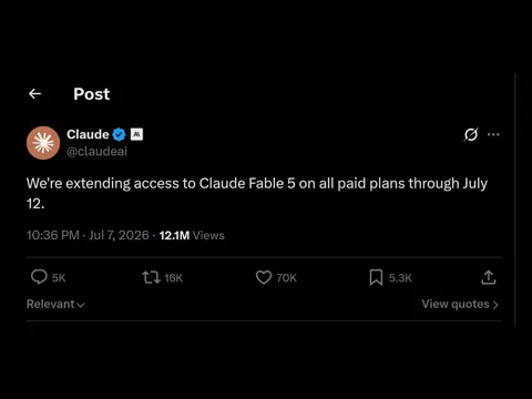Claude Fable 5 Extended All Paid Plans July 12