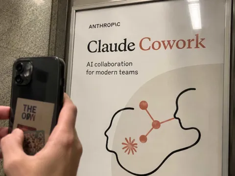 Claude Cowork interface showing the Record a Skill feature for teaching Claude repeatable workflows via screen recording
