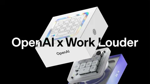 OpenAI Codex Micro macro pad with 13 mechanical keys and RGB lighting on a dark background