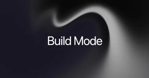 Grok Build Mode interface showing an app being built from a text prompt with a live preview in the chat window