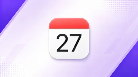 iPhone 17 Pro showing the iOS 27 Calendar app with Apple Intelligence natural language event creation, auto-filling event details from a typed description