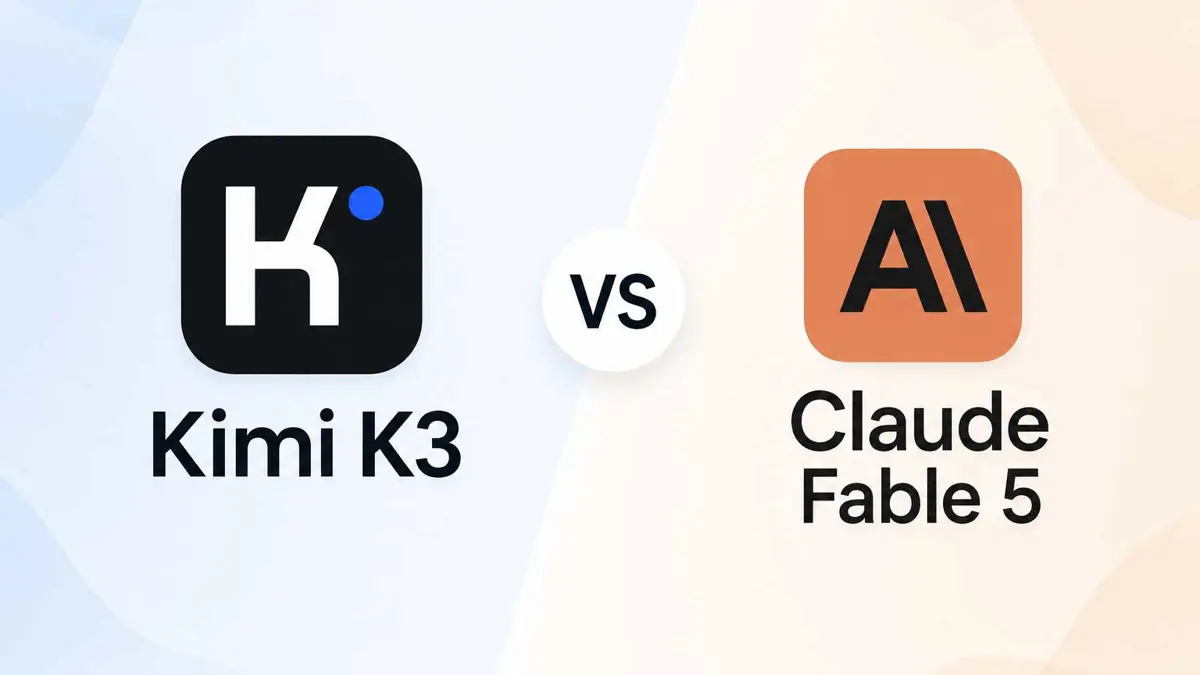 Side-by-side comparison of Kimi K3 and Claude Fable 5 on benchmarks, pricing, and context window