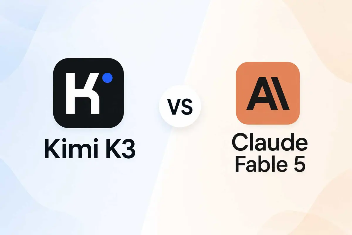 Side-by-side comparison of Kimi K3 and Claude Fable 5 on benchmarks, pricing, and context window