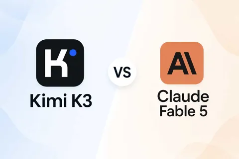 Side-by-side comparison of Kimi K3 and Claude Fable 5 on benchmarks, pricing, and context window