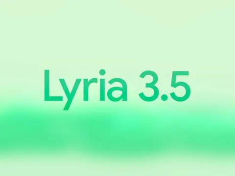 Lyria 3.5 music generation model interface in Google Flow Music showing track creation controls