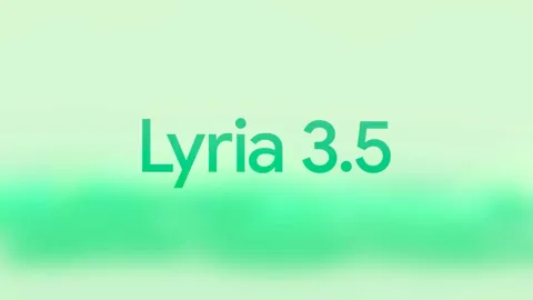 Lyria 3.5 music generation model interface in Google Flow Music showing track creation controls