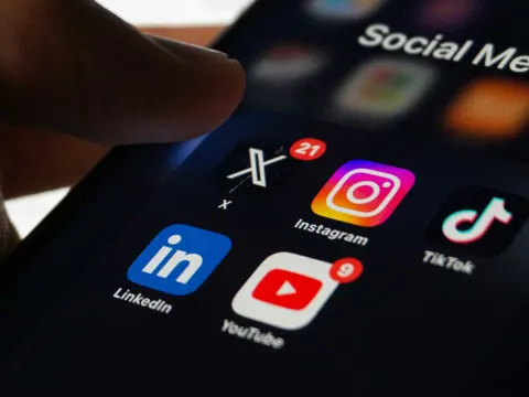 Instagram app open on a phone with privacy settings visible