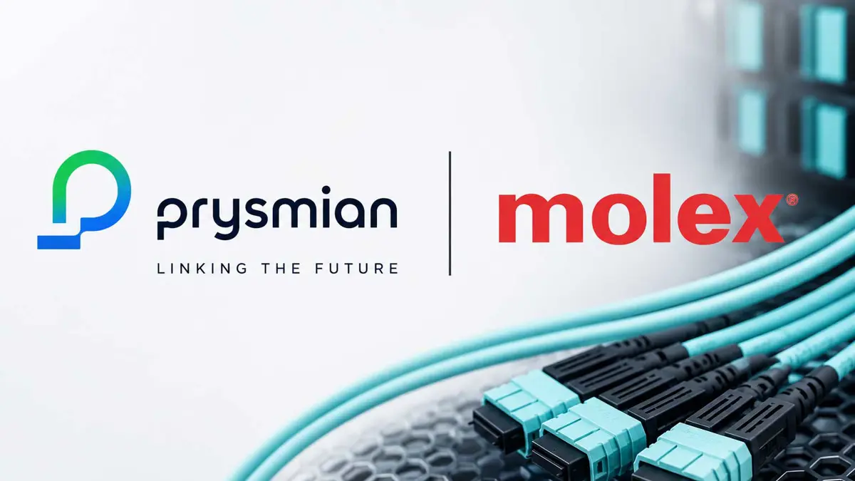 Prysmian fibre optic cables for data center supply as part of the €5.5 billion Molex deal announced July 2026