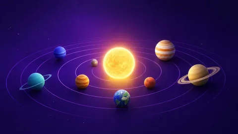 Illustration of Snapchat Friend Solar System showing planets orbiting around the Sun