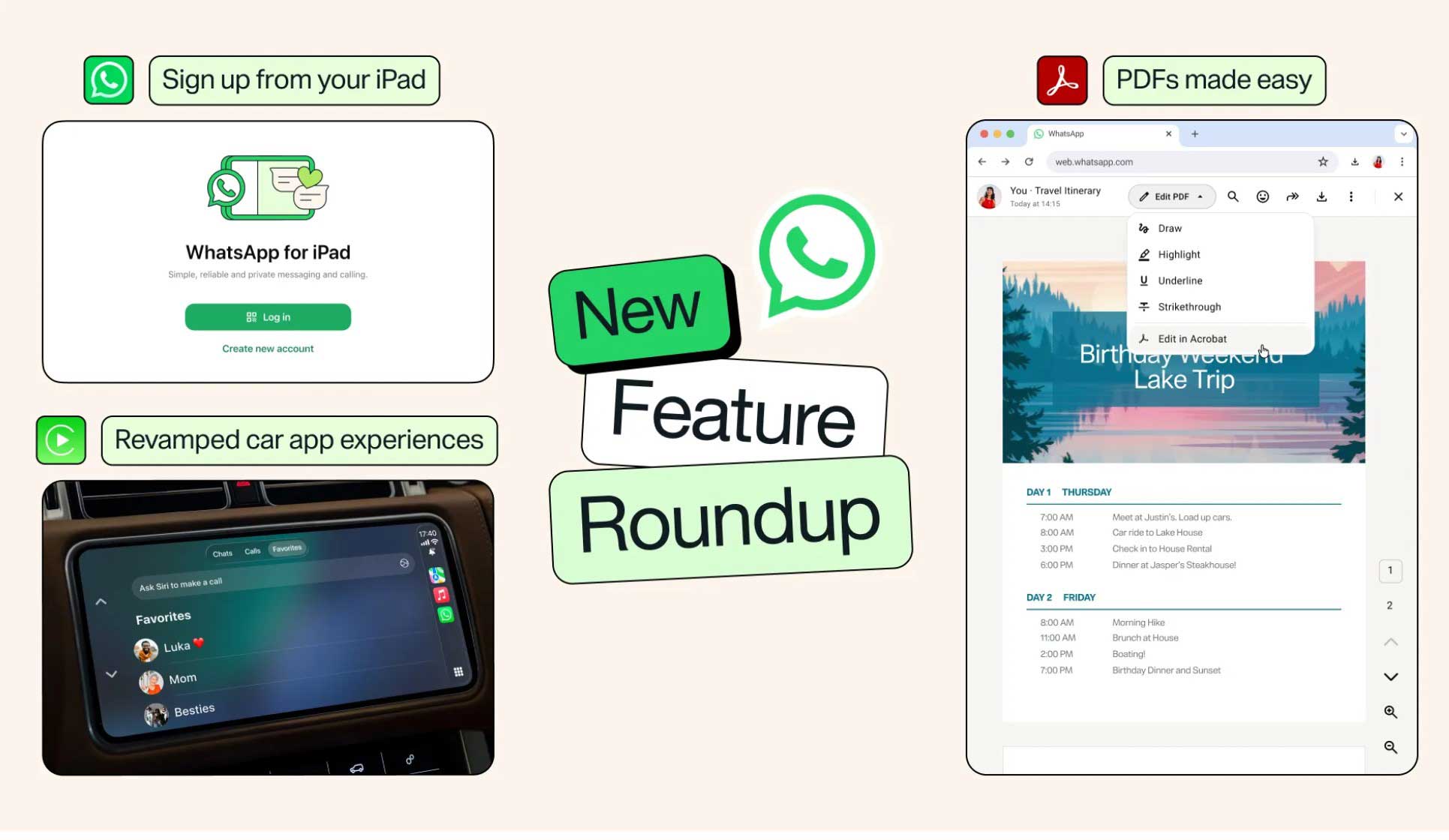 WhatsApp Now Lets You Sign Up on iPad Without a Phone - Plus CarPlay, PDF Edits, and Music Sharing