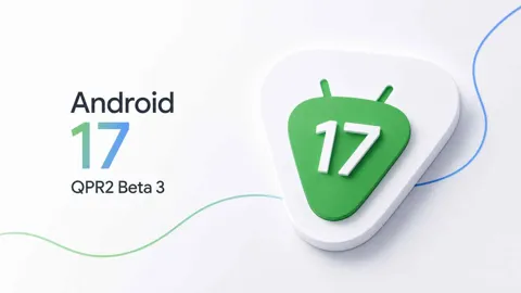 Android 17 logo close-up on a clean white background representing the QPR2 Beta 3 release