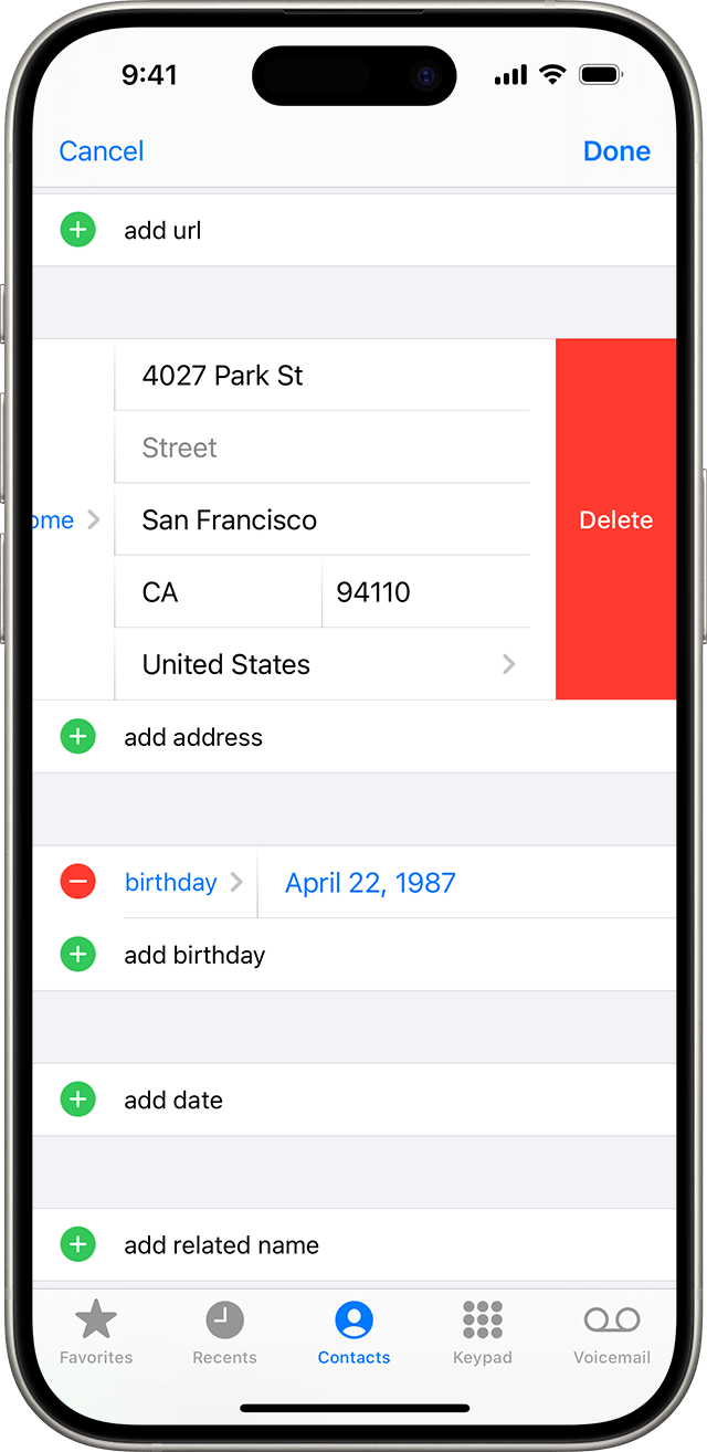 Ios 18 Iphone 15 Pro Contacts My Card Edit