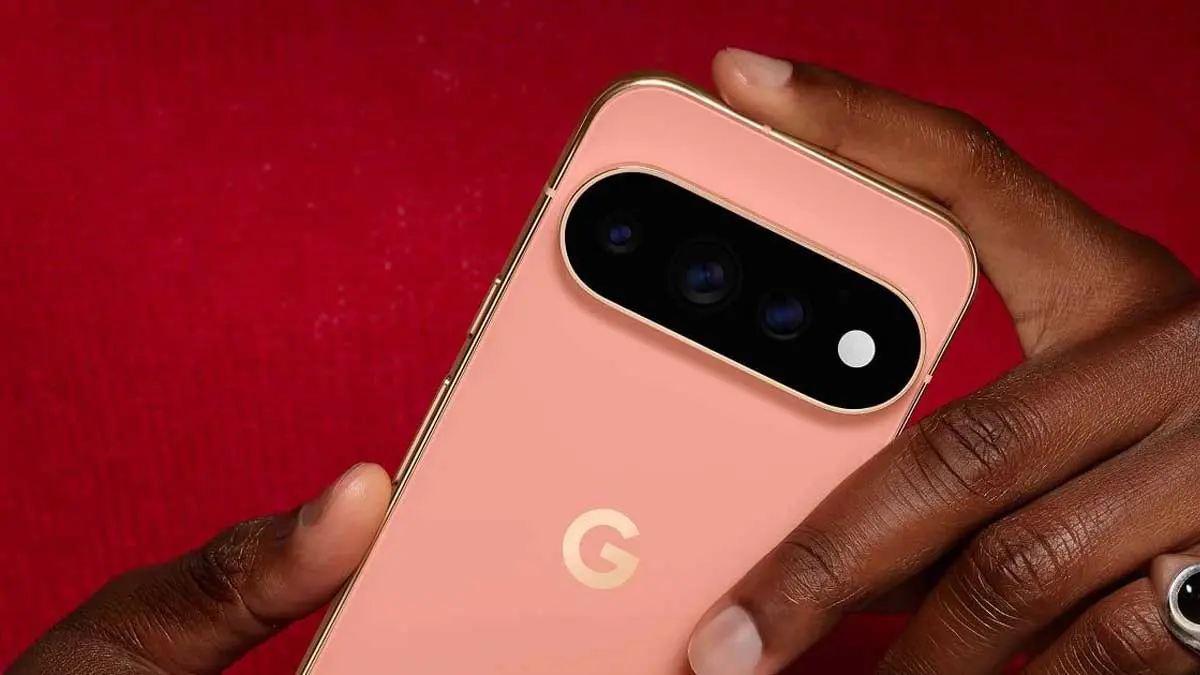 Google Pixel 11 in Hibiscus color showing the new thinner all-glass camera bar