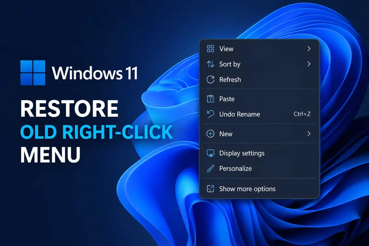 Windows 11 old right-click menu beside the modern context menu