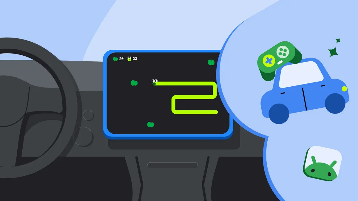 Android Auto dashboard displaying a game while the vehicle is parked