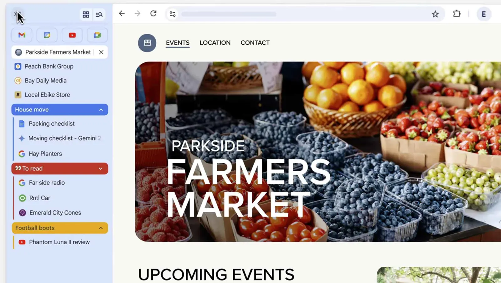 Vertical Tabs in Chrome shows full tab titles and group labels in a collapsible left sidebar