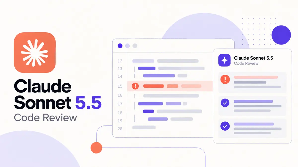 Claude Sonnet 5.5 reviewing source code on a developer screen