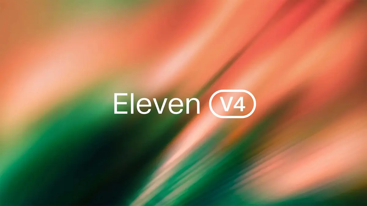 ElevenLabs v4 speech model concept showing expressive AI voice generation across multiple languages