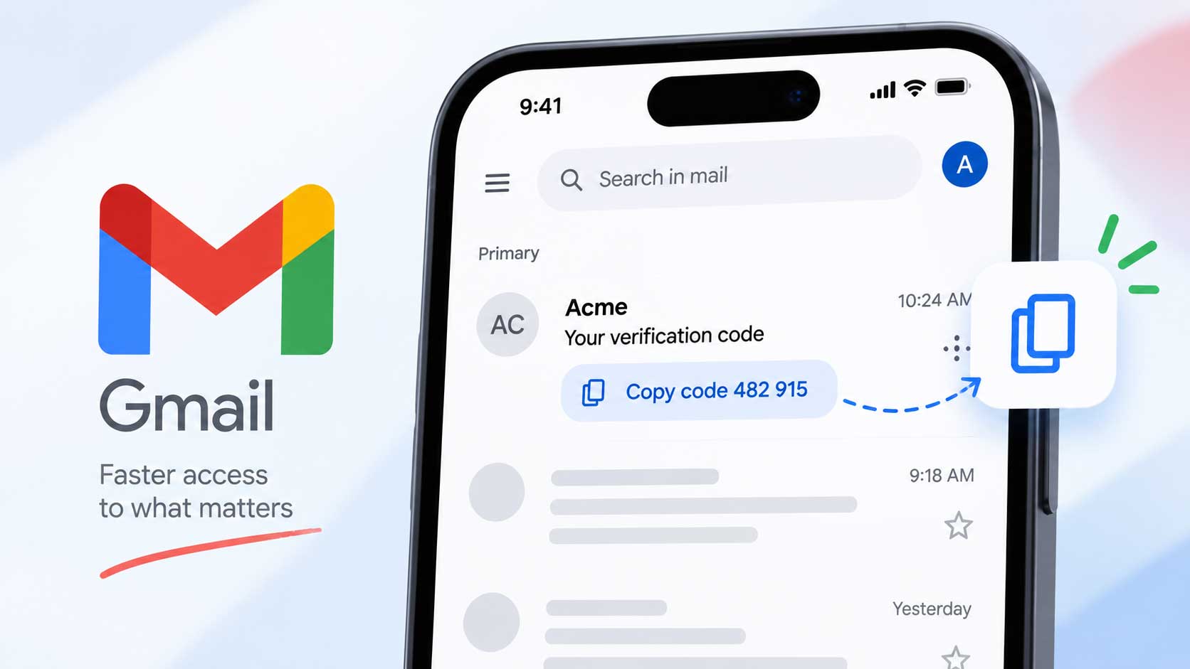 Gmail Makes 2FA Codes Easier to Copy Without Opening Emails