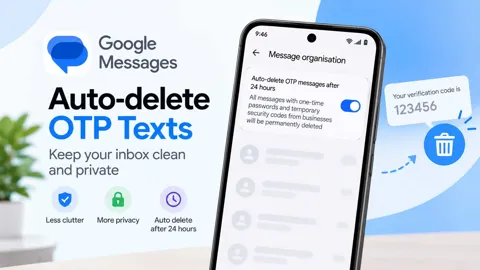 Google Messages automatically removing expired OTP codes from an Android phone.