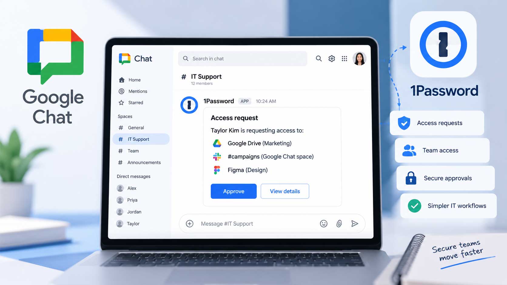 How to Install and Use the 1Password App in Google Chat