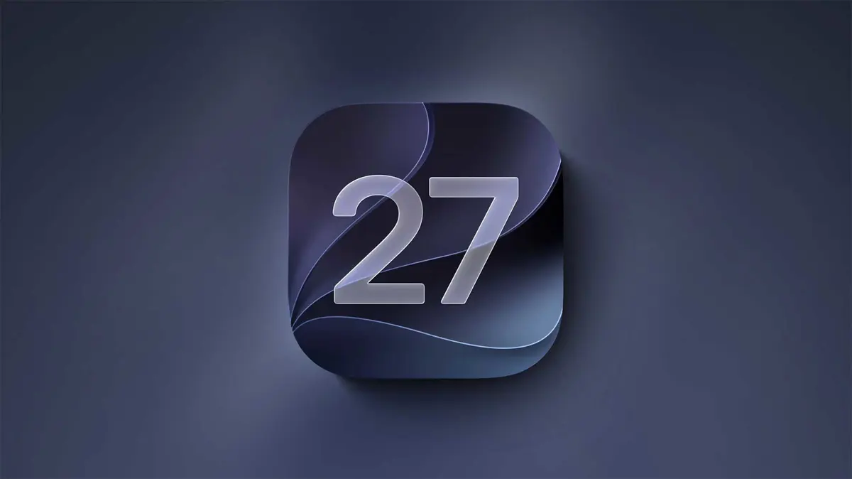 iPhone 18 Pro displaying the iOS 27 home screen with new features highlighted