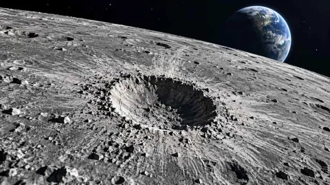 New Moon crater discovered by NASA showing a fresh impact site and ejecta across the lunar surface