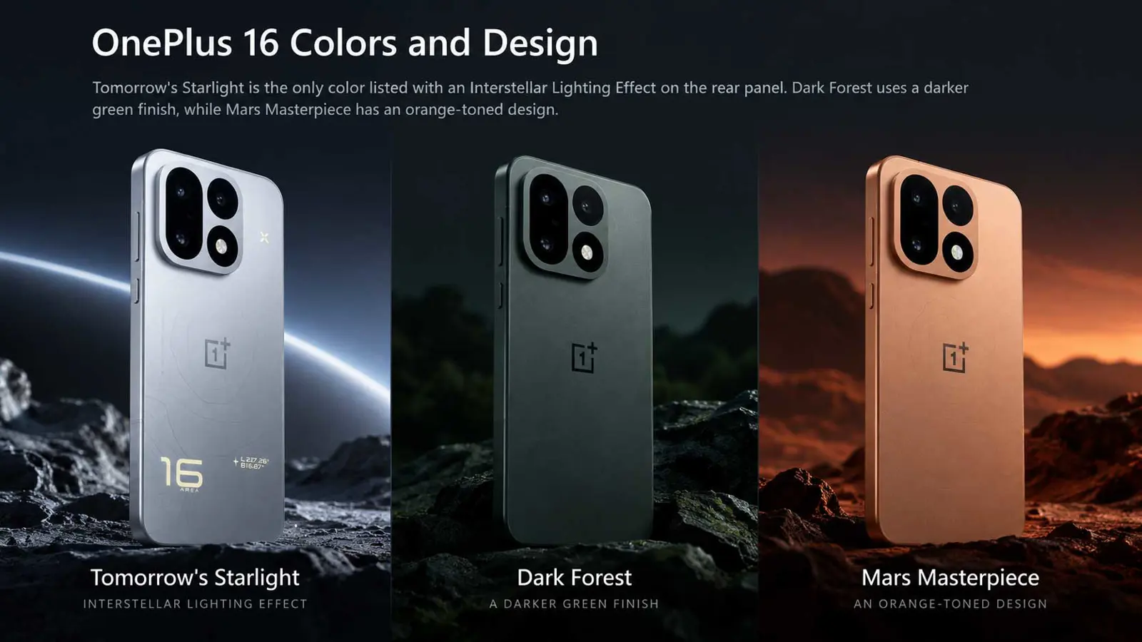 One Plus 16 Colors And Design