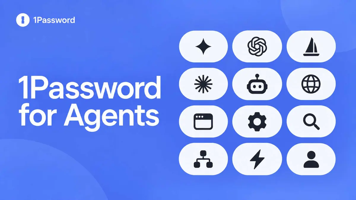 Flat illustration of an AI assistant requesting permission to use a login from a password manager, with the password hidden from the assistant.