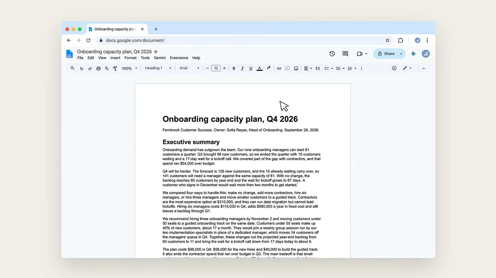 Google Docs showing the Extensions menu where Claude can be opened