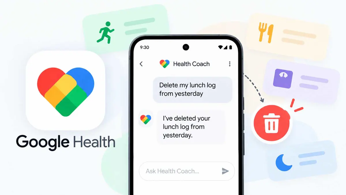 Health app chat screen showing a request to delete a logged daily activity