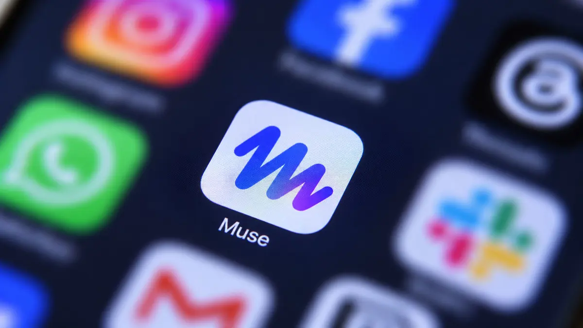 Meta Muse AI agent interface shown on an iPad with connected services